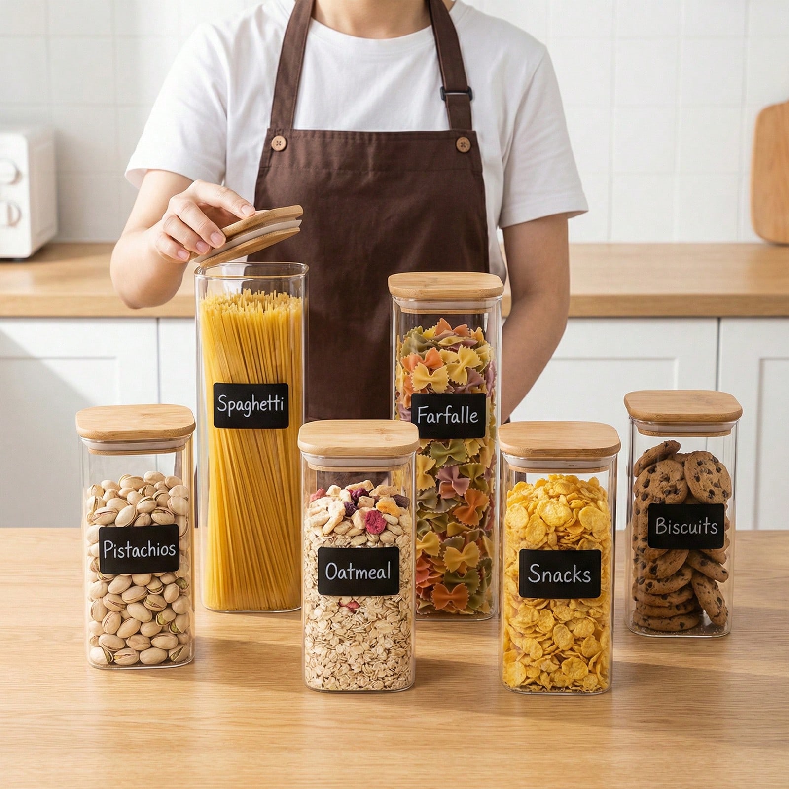Food Storage In Pantry - 6/12 قطعة من حاويات تخزين الطعام