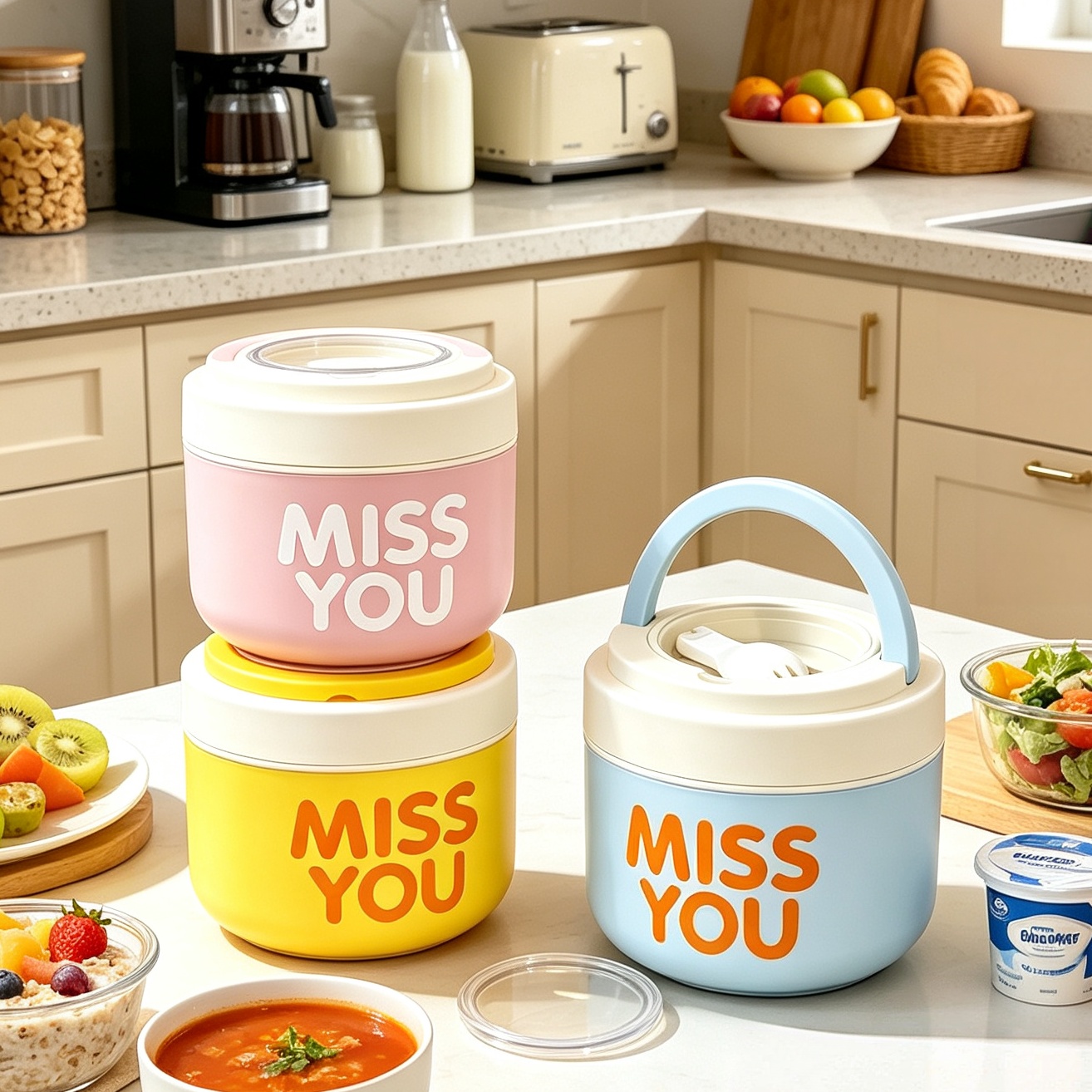 Food Storage Box Large - كوب إفطار معزول من الفولاذ المقاوم