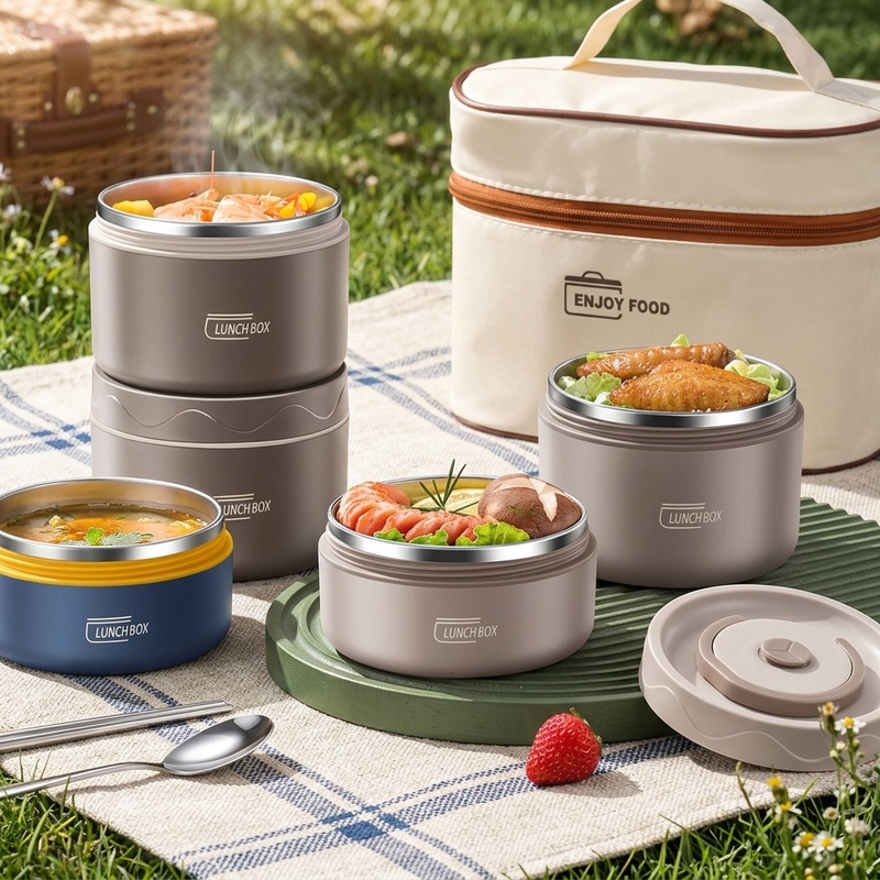 Food Storage Thermos - صندوق غداء حراري محمول من الفولاذ