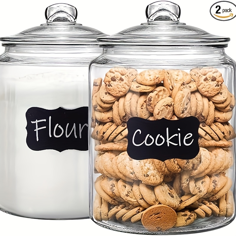 Food Storage Containers Set - 2 قطعة من أوعية الزجاج للخزائن