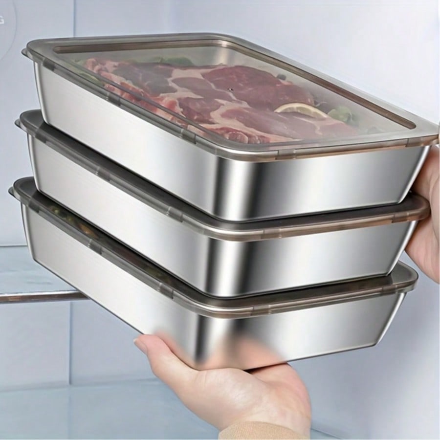 Food Storage Containers Set - 6 قطع (3 صناديق + 3