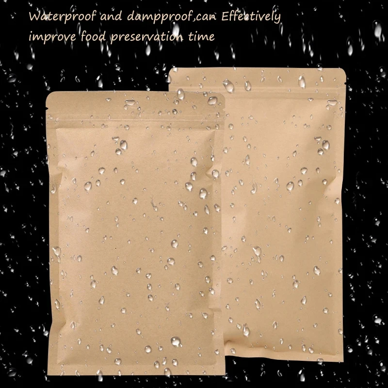 Food Storage Bag - 100 قطعة من أكياس الورق البني