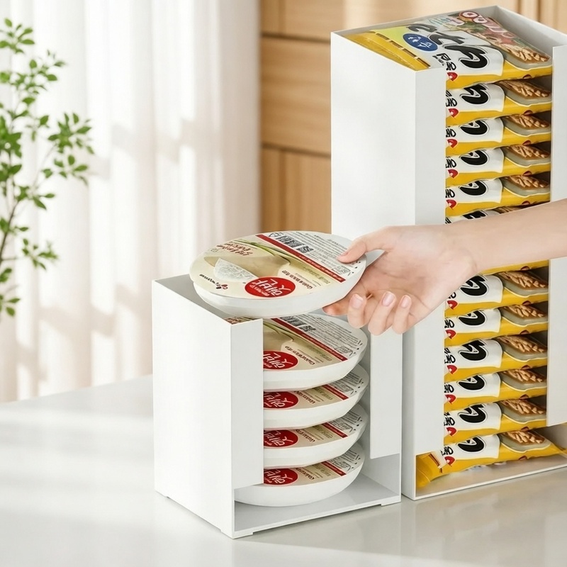 Food Storage In Pantry - منظم مطبخ قابل للتكديس لأكواب النودلز