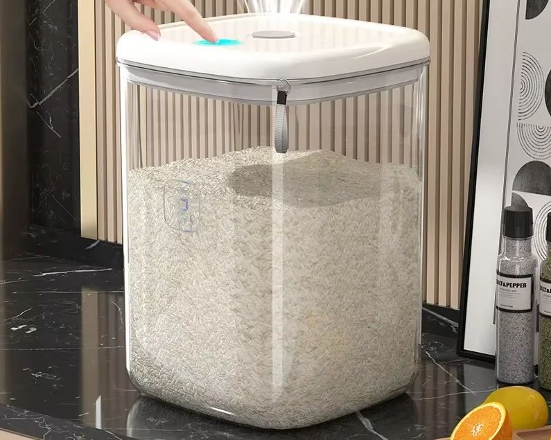 Food Storage Box Large - وعاء تخزين الأرز المفرغ الهواء للمطبخ