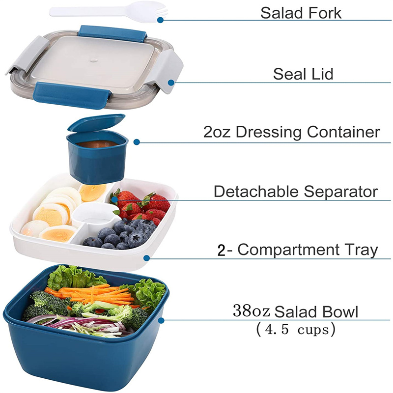 المحمولة سلطة الغداء الحاويات  - مراجعة Food Storage Box Large وسعره