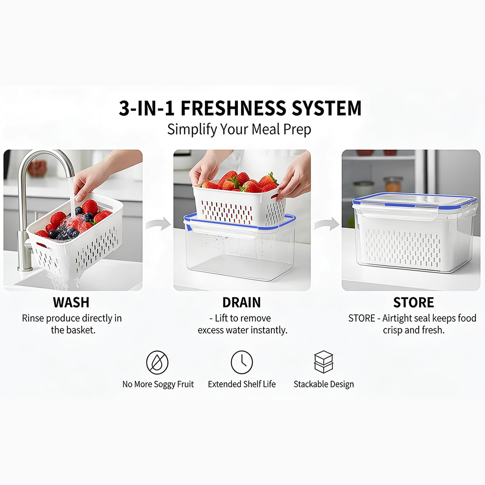 حاوية تخزين طعام 4 في 1، حاويا - مراجعة Food Storage Plastic Container وسعره