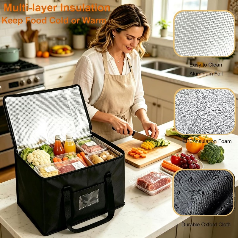 حقيبة تبريد كبيرة معزولة للنزه - مراجعة Food Storage Zipper Bags وسعره