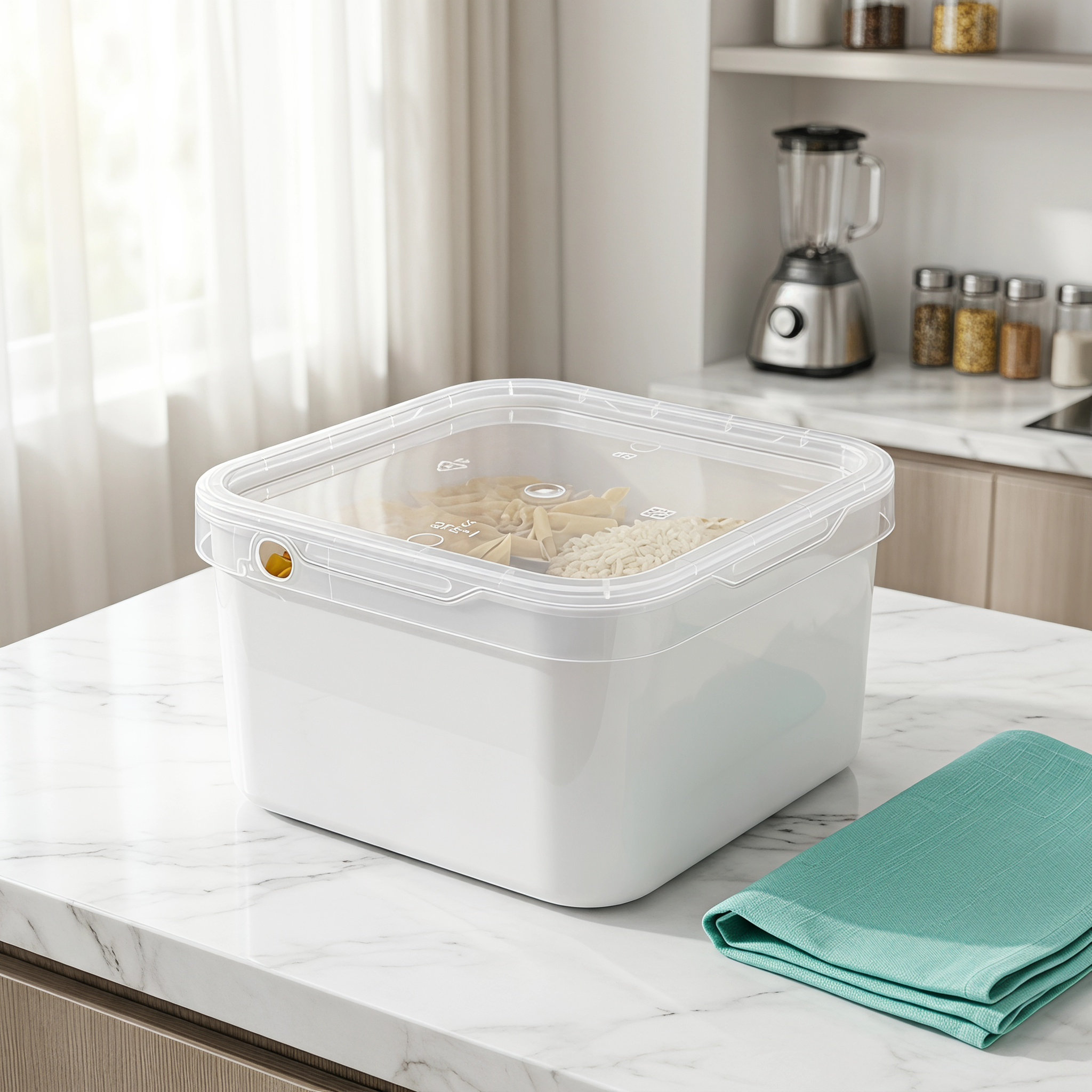 قطعتان من أغطية الدلاء البلاست - مراجعة Food Storage Plastic Container وسعره