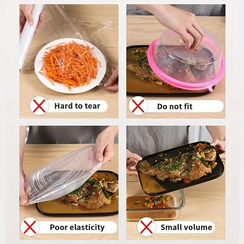 100 قطعة من أغطية الأوعية البل - مراجعة Food Storage Food Safety وسعره