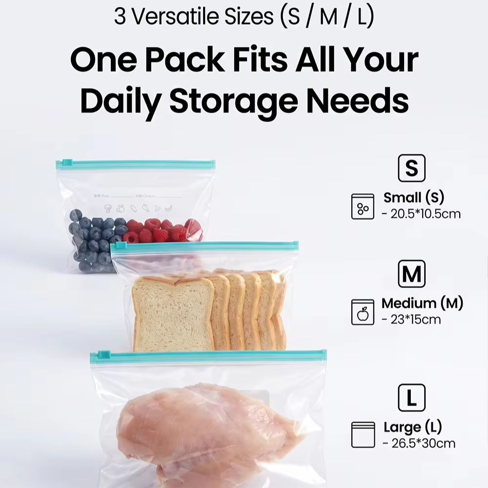 أكياس تخزين الطعام بإغلاق زيب  - مراجعة Food Storage Zipper Bags وسعره