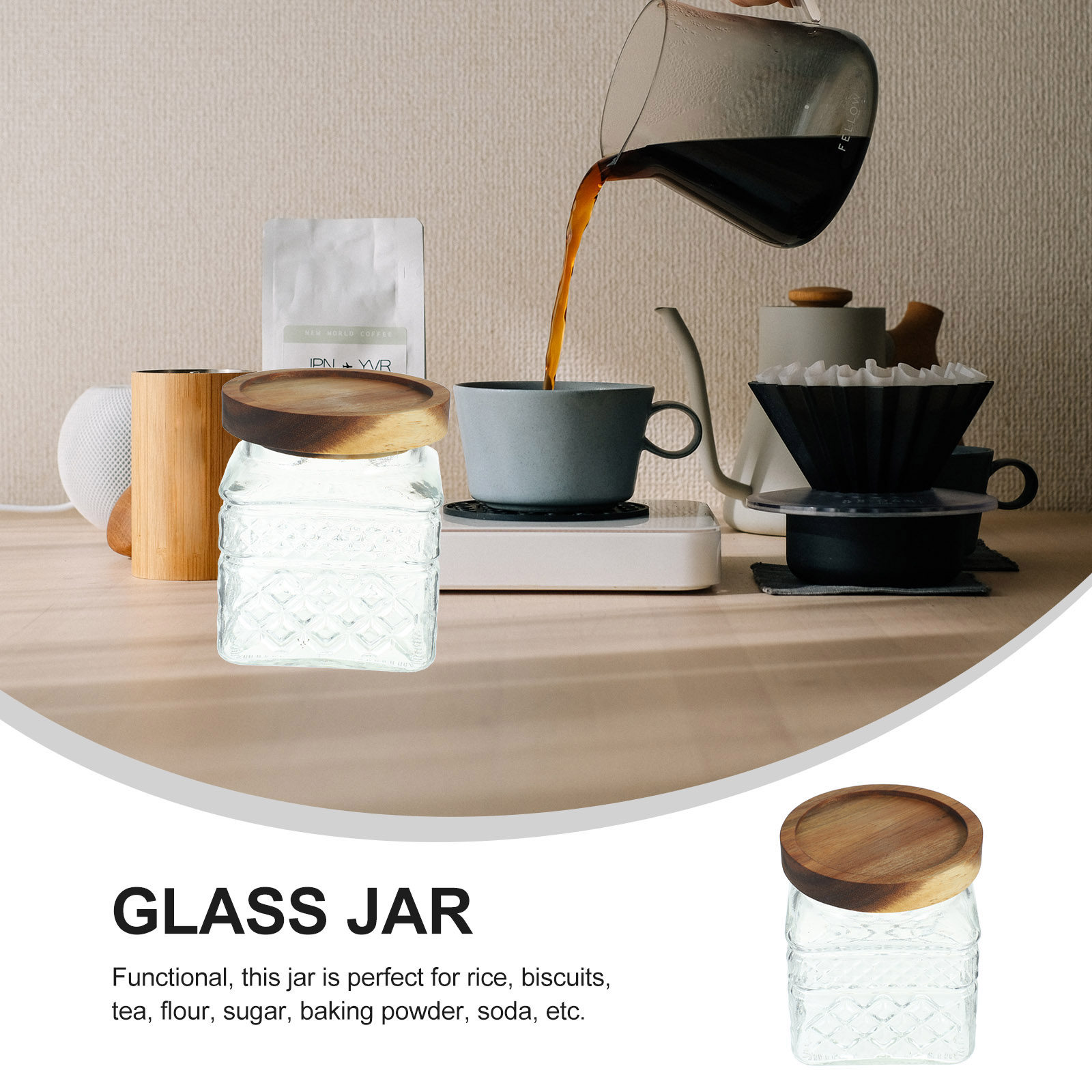 وعاء تخزين زجاجي محكم الإغلاق  - مراجعة Food Storage Jars With Wooden Lids وسعره