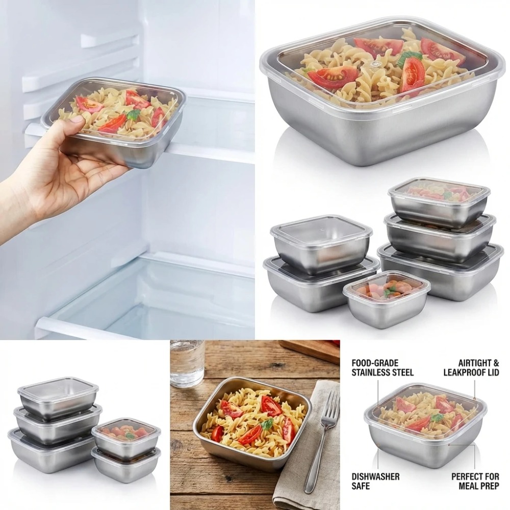 6 قطع من حاويات تخزين الطعام ا - مراجعة Food Storage Containers Set وسعره