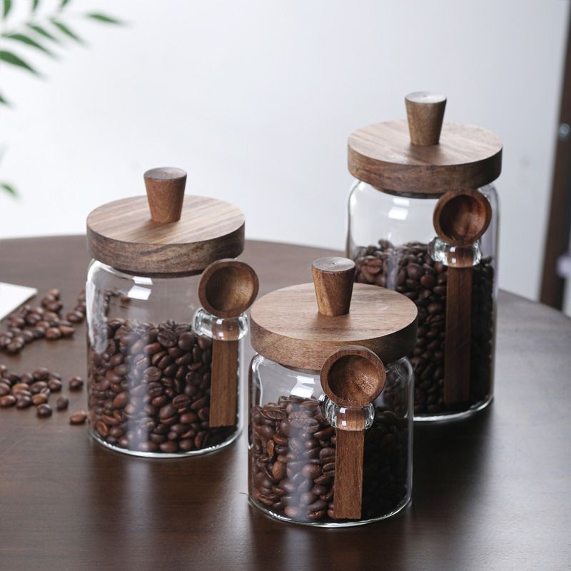 وعاء تخزين زجاجي بغطاء خشبي مح - مراجعة Food Storage Jars With Wooden Lids وسعره