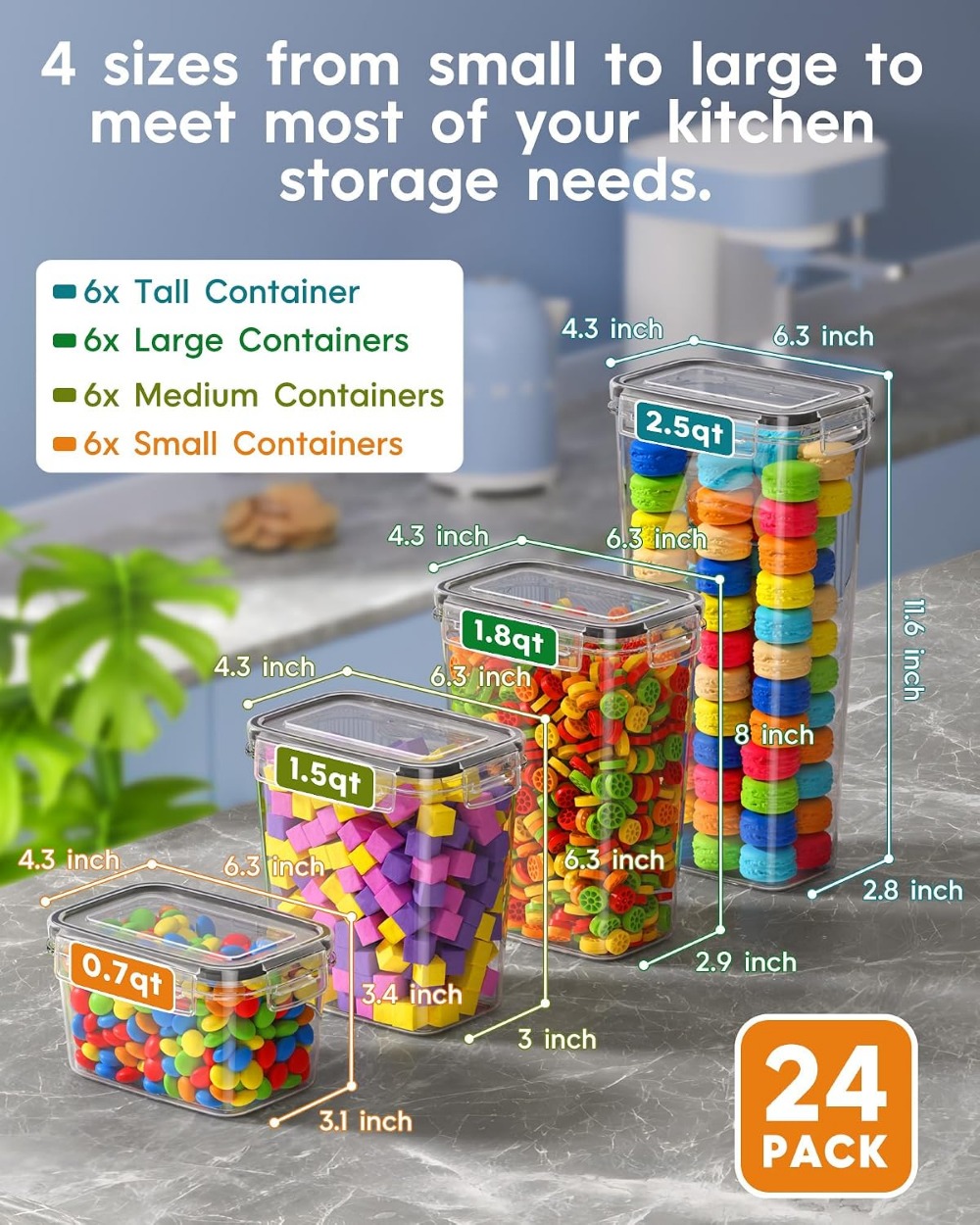 24 قطعة من حاويات تخزين الطعام - مراجعة Food Storage Plastic Container وسعره